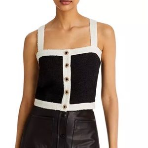 NWOT AQUA TWEED BUTTON TANK